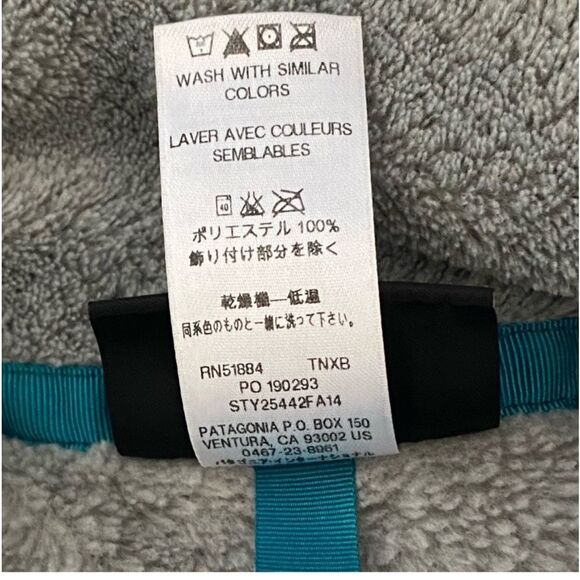 Patagonia Re-tool Snap T Pullover Fleece Gray Turquoise Small - Picture 2 of 11